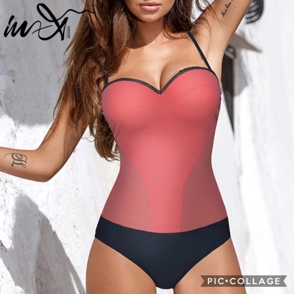 Price Drop ⤵️ Coral Color or BlackOne Piece Swim - Picture 2 of 4